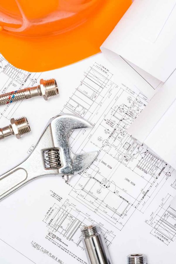 plumbing-and-drawings-construction-still-life-P26EV4N.jpg